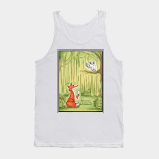 Fox and Owl a Fox and An Owl in a Forest Forest Tank Top